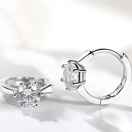 Classic Six-Claw AAA+ CZ Rose Gold Stud Earrings