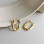 Geometric Gold-Tone U-Shape Hoop Earrings