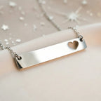 Hollow Heart Cutout Steel Bar Pendant Necklace Set (5 Pack)