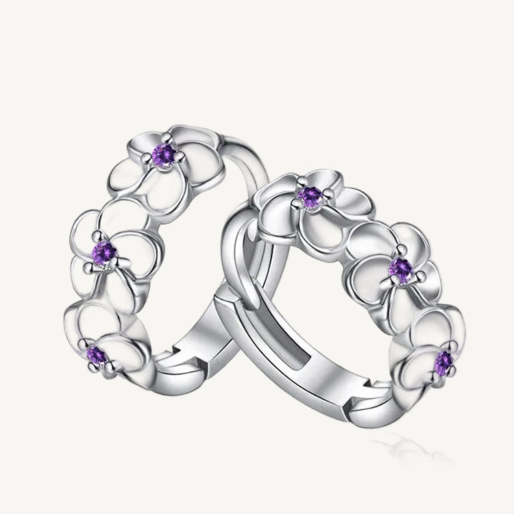 Small Floral Round 925 Sterling Silver Earrings