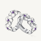 Small Floral Round 925 Sterling Silver Earrings