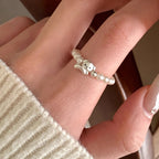 Irregular Shell Overlapping 925 Sterling Silver Ring