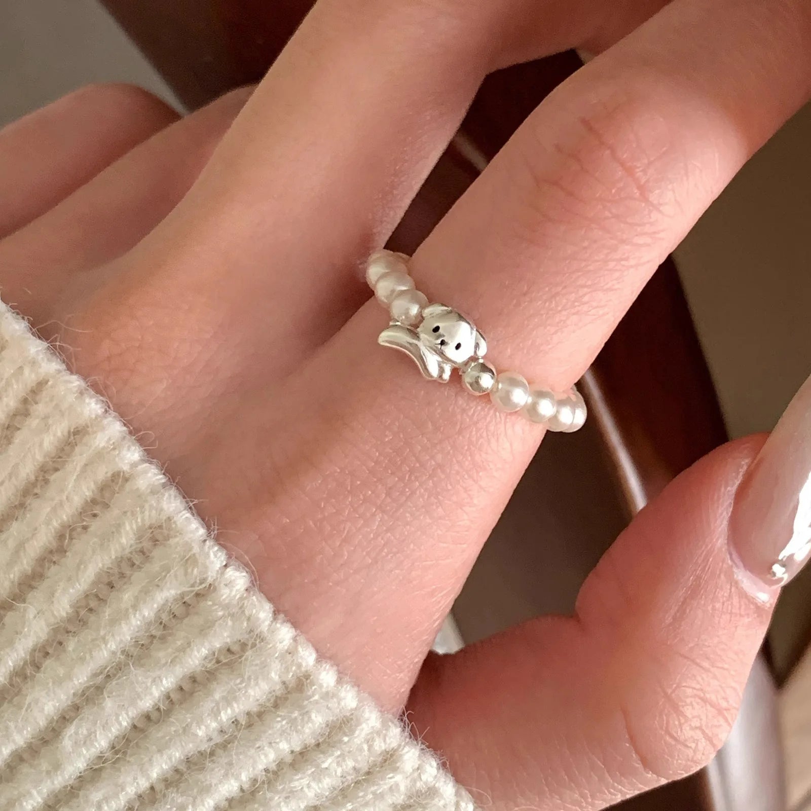 Irregular Shell Overlapping 925 Sterling Silver Ring