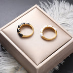 Twisted Wire Drip Enamel Gold Stainless Steel Ring