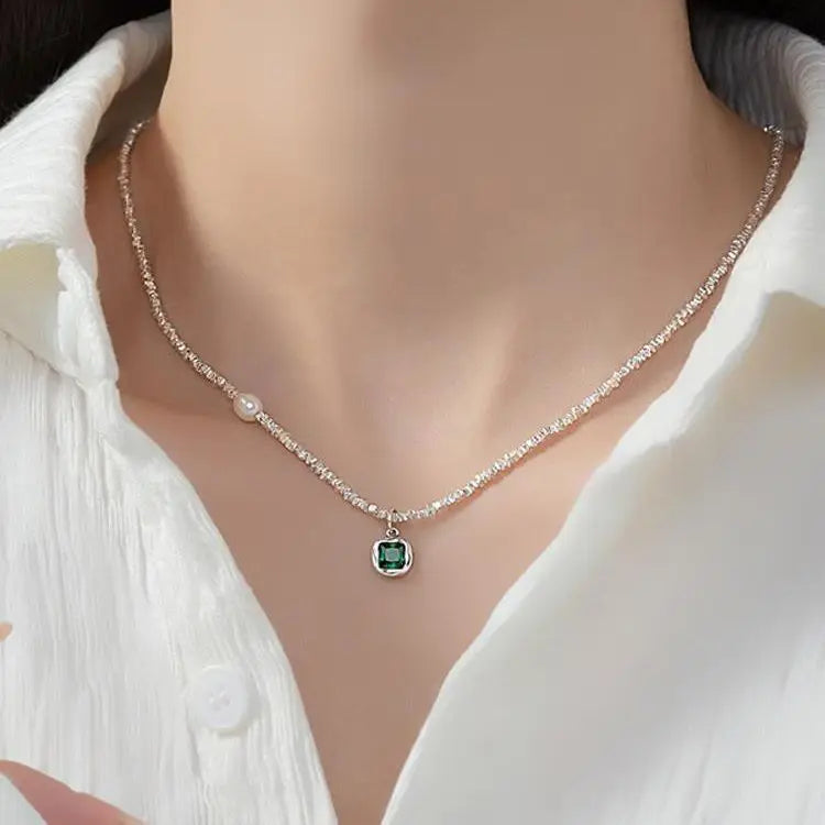 925 Sterling Silver Simple Pearl Pendant Necklace