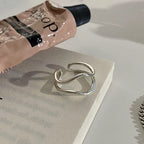 Irregular Shell Overlapping 925 Sterling Silver Ring