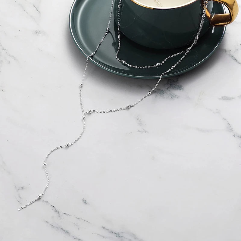 14K Gold Plated Stainless Steel Y-Shaped CZ Necklace