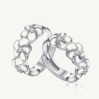 Small Floral Round 925 Sterling Silver Earrings