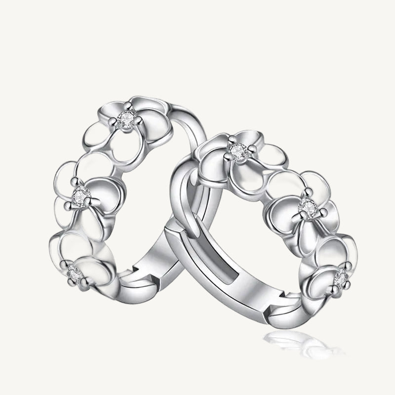 Small Floral Round 925 Sterling Silver Earrings