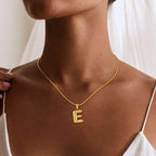 Personalized Gold Stainless Steel Initial Snake Chain Necklace
