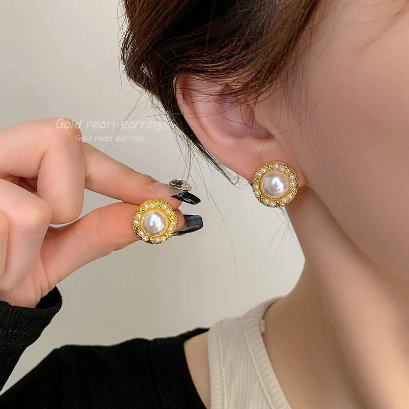 12-Piece Imitation Pearl & Geometric Earring Set