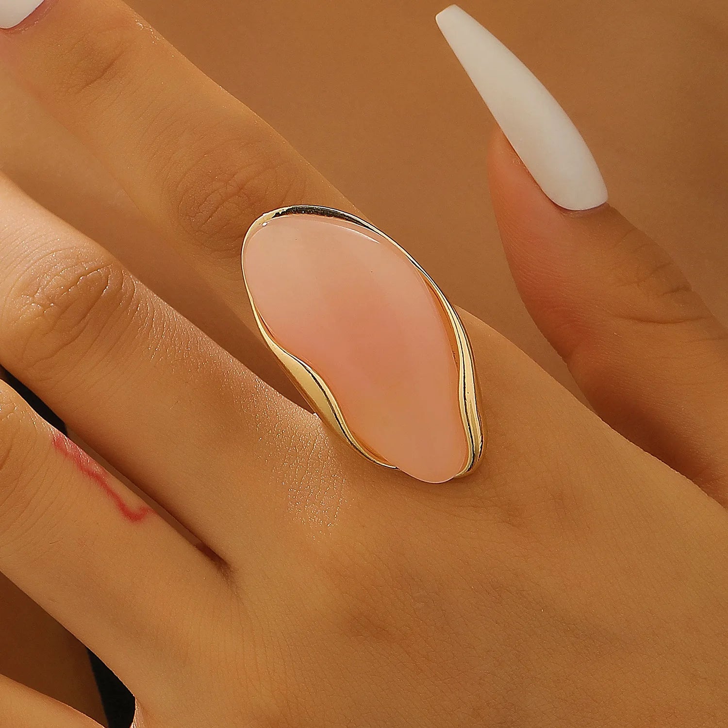 Translucent Amber Resin Chunky Teardrop Hoop Earrings