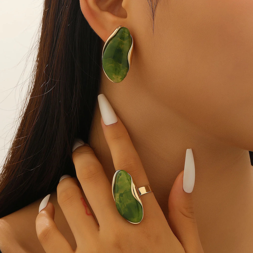 Translucent Amber Resin Chunky Teardrop Hoop Earrings