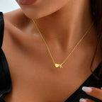 18K Gold Plated Petite Initial Heart Pendant Necklace