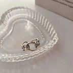 Geometric Cross Hollow Chain 925 Sterling Silver Ring