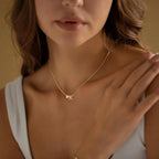 18K Gold Plated Petite Initial Heart Pendant Necklace