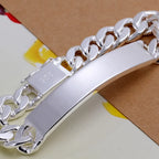 Kaelen 10mm Geometric Silver Link Bracelet