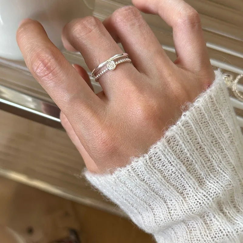 Irregular Shell Overlapping 925 Sterling Silver Ring
