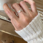 Irregular Shell Overlapping 925 Sterling Silver Ring