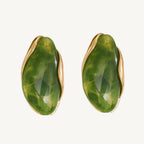 Translucent Amber Resin Chunky Teardrop Hoop Earrings