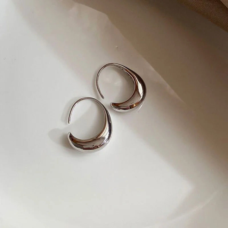 Geometric Gold-Tone U-Shape Hoop Earrings
