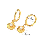 925 Silver Needle Pearl Huggie Hoop Earrings