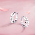 Small Floral Round 925 Sterling Silver Earrings