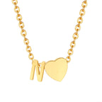 18K Gold Plated Petite Initial Heart Pendant Necklace
