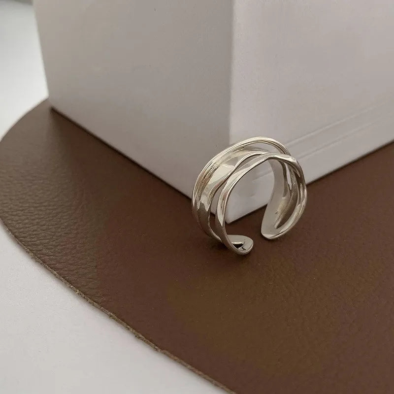 Irregular Shell Overlapping 925 Sterling Silver Ring