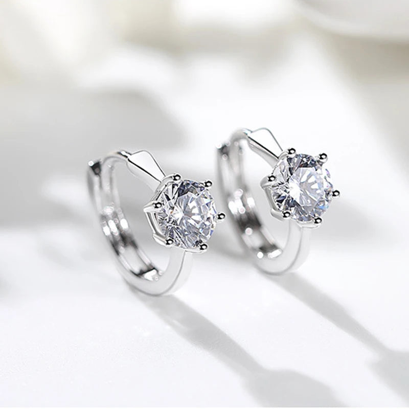 Classic Six-Claw AAA+ CZ Rose Gold Stud Earrings