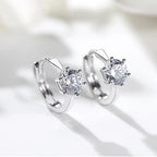 Classic Six-Claw AAA+ CZ Rose Gold Stud Earrings