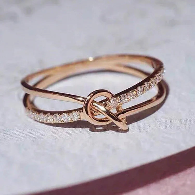 Chloe Gold-Plated Sterling Silver Double Knot Ring