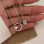 925 Sterling Silver Simple Pearl Pendant Necklace