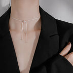 925 Sterling Silver Tassel Snake Chain Necklace