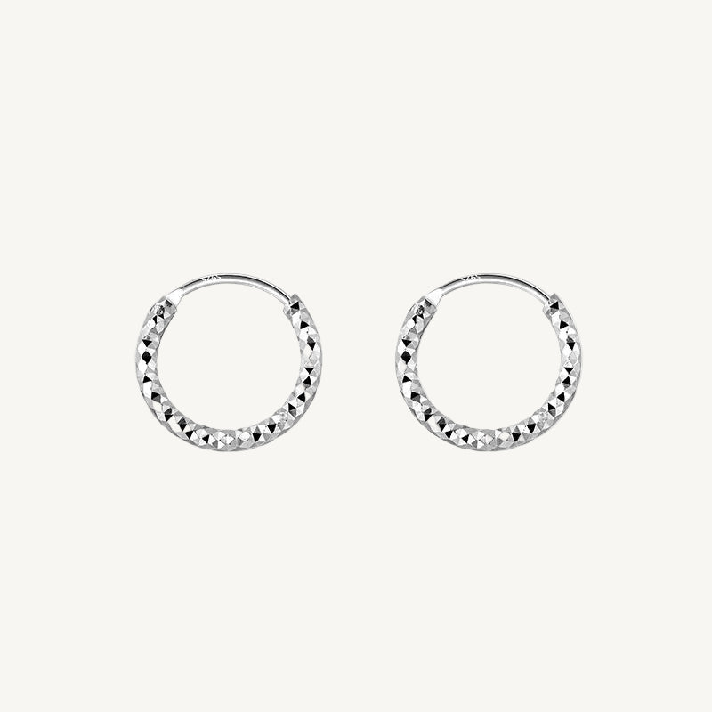 Shiny Geometric Silver-Tone Minimalist Hoop Earrings
