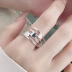 Irregular Shell Overlapping 925 Sterling Silver Ring