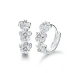 Small Floral Round 925 Sterling Silver Earrings