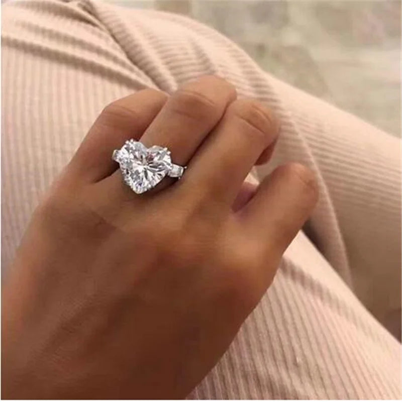 Heart Moissanite 925 Sterling Silver Ring