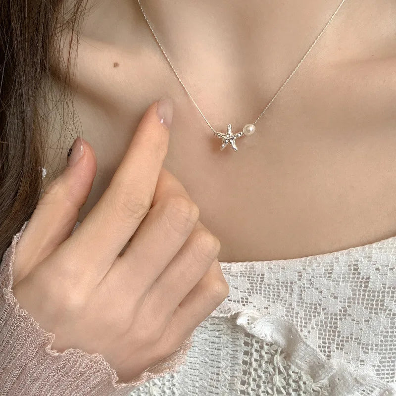 925 Sterling Silver Simple Pearl Pendant Necklace