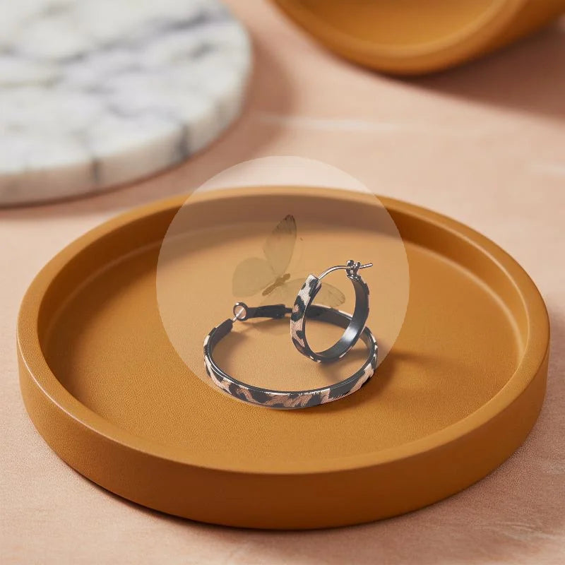 Leopard Print Large Round Hoop Earrings
