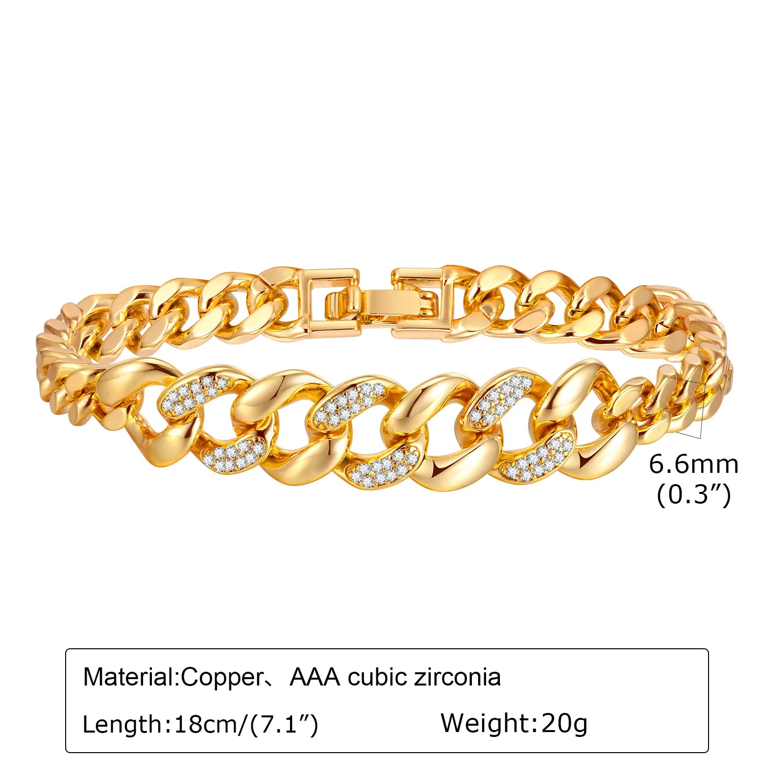 Dahlia 14K Gold Plated Paperclip & Watch Strap Bracelet