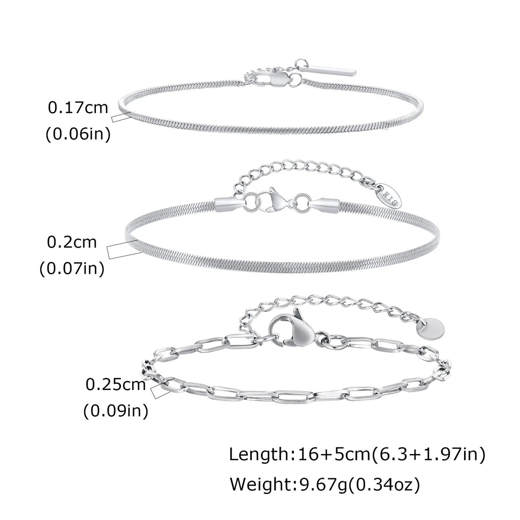 Nexus Stainless Steel Cuban and Rope Chain Bracelet Set