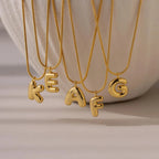 Personalized Gold Stainless Steel Initial Snake Chain Necklace