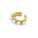 925 Silver Needle Pearl Huggie Hoop Earrings