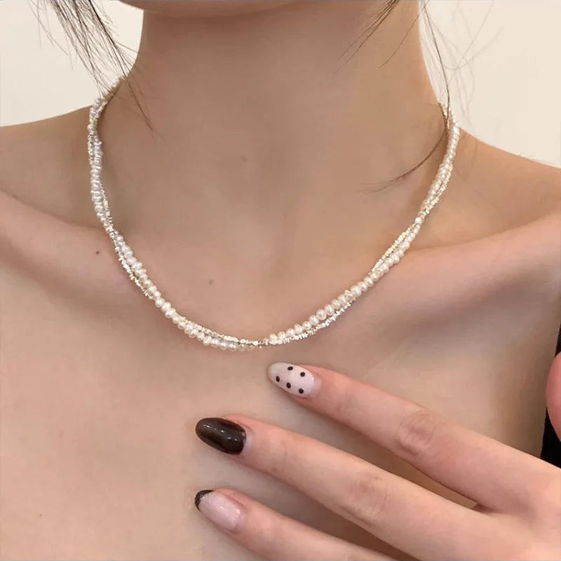 925 Sterling Silver Simple Pearl Pendant Necklace