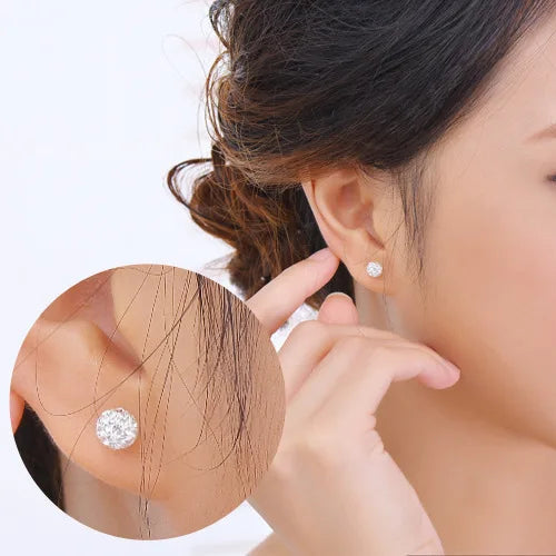 Micro Crystal Disco Ball Stud Earrings