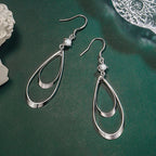 Exquisite 925 Sterling Silver Double Teardrop Earrings