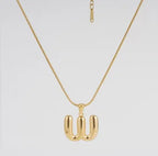 Personalized Gold Stainless Steel Initial Snake Chain Necklace
