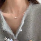 925 Sterling Silver Simple Pearl Pendant Necklace