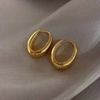 Geometric Gold-Tone U-Shape Hoop Earrings